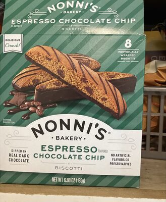Espresso Flavored Chocolate Chip Biscotti, Espresso; Chocolate Chip