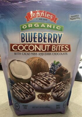 Organic Wild Blueberry Coconut Bites With Cacao Nibs And Dark Chocolate, Wild Blueberry, Cacao Nibs And Dark Chocolate