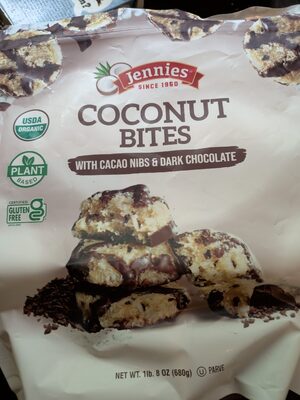 Organic Coconut Bites With Cacao Nibs & Dark Chocolate, Cacao Nibs & Dark Chocolate