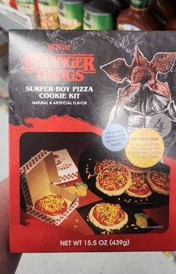 Stranger Things Surfer Boy Pizza Cookie Kit - Cookie Mix, Sprinkle Mix, Gummy Candy, Red Icing