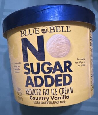 Country Vanilla Flavored Sugar Added Reduced Fat Ice Cream, Country Vanilla