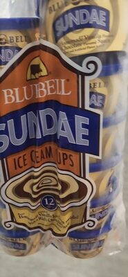 Sundae Homemade Vanilla Flavored Ice Cream Cups Swirled With A Rich Chocolate Flavored Sauce, Sundae