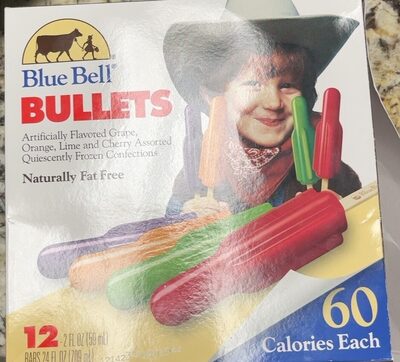 Grape, Orange, Lime And Cherry Flavored Assorted Quiescently Frozen Confections Bullets Bars, Grape, Orange, Lime And Cherry