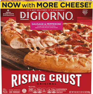 DIGIORNO Original Rising Crust Sausage and Pepperoni 12in Frozen Pizza 30.3oz Box