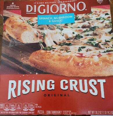 DIGIORNO Frozen Pizza - Spinach, Mushroom and Garlic Pizza - Rising Crust Pizza