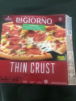 Supreme Sausage, Pepperoni, Green, Red & Yellow Peppers, Onions Original Thin Crust Pizza, Supreme