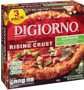 DiGiorno Original Rising Crust Frozen Pizza Club Supreme 3-Pack 12in  94.5oz Box