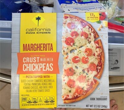 Margherita Sliced Cherry Tomatoes, Mozzarella, Fontina, Parmesan, Asiago, And Romano Cheeses, And Basil Over Italian Herb Tomato Sauce Gluten Free Crust Pizza, Margherita