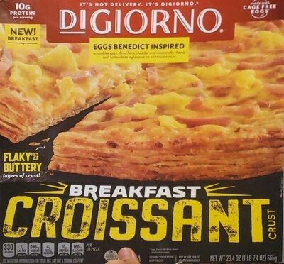DiGiorno Breakfast Croissant Eggs Benedict Inspired Frozen Pizza 23.4oz Box