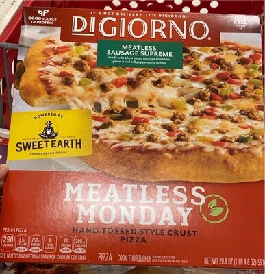 DIGIORNO Frozen Pizza - Meatless Monday Sausage Supreme Pizza - Hand Tossed Style Crust Pizza with Plant Based Meat