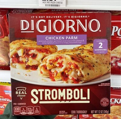 Chicken Parm Premium Chicken, Parmesan And Mozzarella Cheeses & Zesty Signature Sauce In A Crispy Seasoned Crust Stromboli, Chicken Parm