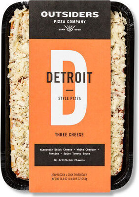 Four Cheese - Mozzarella Cheese - Wisconsin Brick Cheese - White Cheddar - Fontina - Tomato Sauce - Thick Pillowy Crust Detroit Style Pizza, Four Cheese