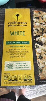 California Pizza Kitchen White Recipe Frozen Pizza with Crispy Thin Crust, 12.6 Oz