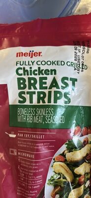 Grilled Chicken Breast Strips Seasoned Boneless Skinless Chicken Breast With Rib Meat, Grilled