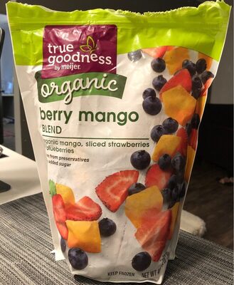 Berry Mango Organic Mango, Sliced Strawberries & Blueberries Blend, Berry Mango