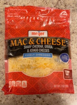 Mac & Cheese Sharp Cheddar, Gouda & Asiago Finely Shredded Cheeses, Mac & Cheese