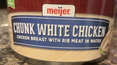 Chunk White Chicken Breast With Rib Meat In Water, Chunk White In Water