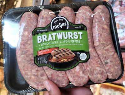 Bratwurst With Cheddar & Jalapeno Peppers, Cheddar & Jalapeno Peppers