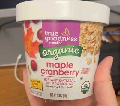 Maple Cranberry Organic Instant Oatmeal With Probiotics, Maple Cranberry