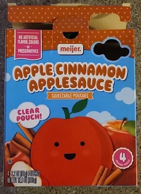 Apple Cinnamon Applesauce Squeezable Pouches, Apple Cinnamon