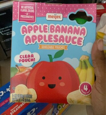 Apple Banana Applesauce Squeezable Pouches, Apple Banana