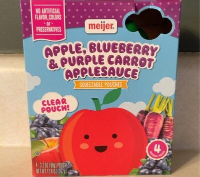 Apple, Blueberry & Purple Carrot Applesauce Squeezable Pouches, Apple, Blueberry & Purple Carrot