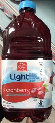 Harris Teeter, Light, Juice Cocktail From Concentrate, Cranberry