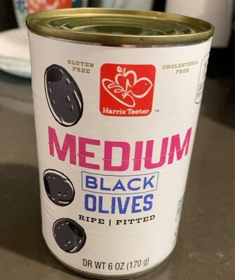 Black Medium Ripe Pitted Olives, Black