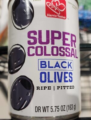 Black Super Colossal Ripe Pitted Olives, Black