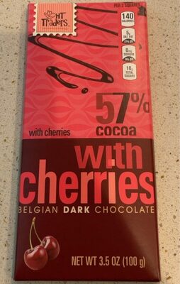 Cherries 57% Cocoa Belgian Dark Chocolate, Cherries