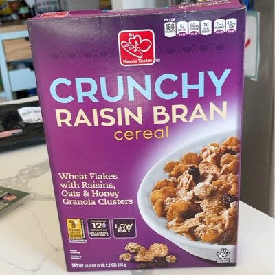 Crunchy Raisin Bran Wheat And Rice Flakes With Raisins & Honey Oat Clusters Cereal, Crunchy Raisin Bran