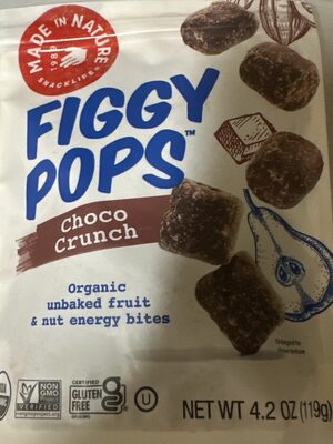 Choco Crunch Organic Figgy Pops Unbaked Fruit & Nut Energy Bites, Choco Crunch