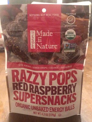 Red Razzy Organic Figgy Pops Unbaked Fruit & Nut Energy Bites, Red Razzy