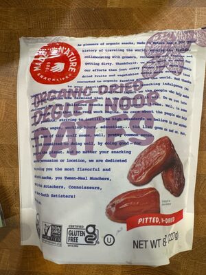 Deglet Noor Organic Dried Dates, Deglet Noor