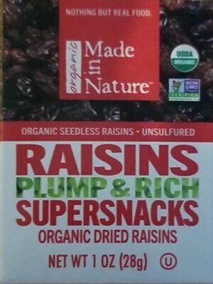 Organic Dried Raisins Supersnacks