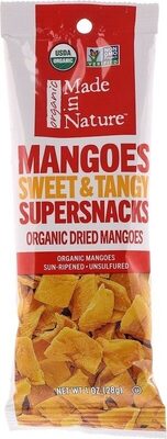 Sweet & Tangy Organic Dried Mangoes Supersnacks, Mangoes