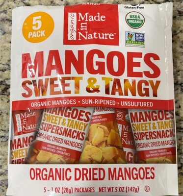 Sweet & Tangy Organic Dried Mangoes Supersnacks, Sweet & Tangy