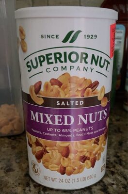 Salted Peanuts, Cashews, Almonds, Brazil Nuts And Pecans Mixed Nuts, Salted