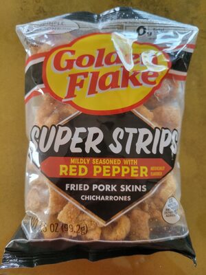 Mildly Seasoned With Red Pepper Fried Pork Skins Chicharrones Super Strips, Red Pepper