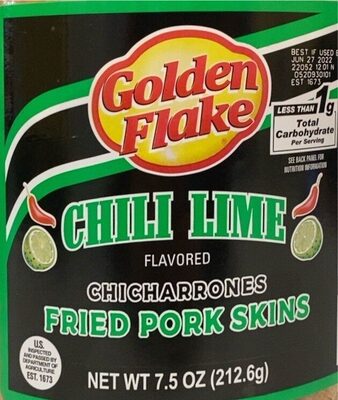 Chili Lime Flavored Chicharrones Fried Pork Skins, Chili Lime
