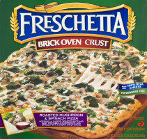 Spinach & Roasted Mushroom Mozzarella Cheese, Spinach, Roasted White And Baby Portabella Mushrooms With A Cream Onion Sauce Brick Oven Crust Pizza, Spinach & Roasted Mushroom