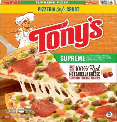 Supreme Sausage, Pepperoni, Green & Red Peppers And Onions Pizza, Supreme