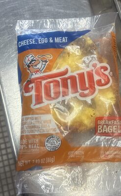 Sfs Tony's 51% Wg Breakfast Bagel With Eggs And Turkey Breakfast Sausage - Iw Net Wt 16.98 Lbs 96Ct