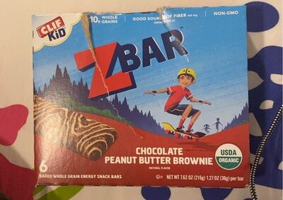 Chocolate Peanut Butter Brownie Baked Whole Grain Energy Snack Bars, Chocolate; Peanut Butter