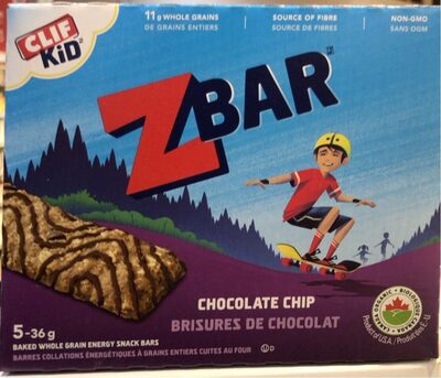 Chocolate Chip Baked Whole Grain Energy Snack Bars, Chocolate Chip