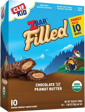 Chocolate Filled With Peanut Butter Organic Baked Energy Snack Bars, Chocolate Peanut Butter
