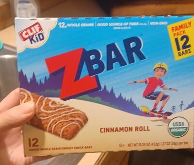 Cinnamon Roll Baked Whole Grain Energy Snack Bars, Cinnamon Roll