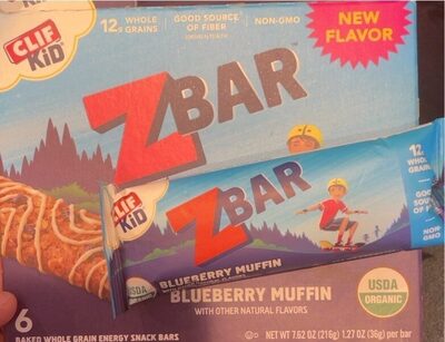 Blueberry Muffin Baked Whole Grain Energy Snack Bars, Blueberry Muffin