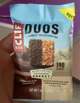 Chocolate Brownie + White Chocolate Macadamia Nut Duos Energy Bar, Chocolate Brownie + White Chocolate Macadamia Nut