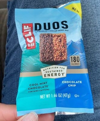 Duos Cool Mint Chocolate & Chocolate Chip Energy Bar, Chocolate